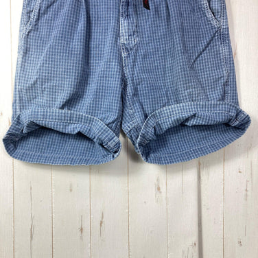 【Men's M ブルー系】 1990s Gramicci ( グラミチ ) ショート クライミングパンツ Short Climbing Pants 旧タグ ビンテージ オリジナル 入手困難 クライミングショーツ アメリカ製 ボックスロゴ コットン ウェア ボトム