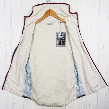 男女通用 M 象牙色山地武术 | MMA（山地武术）Power Grid 拉链连帽衫，象牙色涤纶，外套，夹克