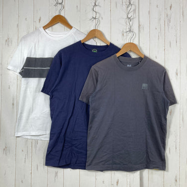 【Men's L ブラック系】 Jackwolfskin ( ジャックウルフスキン ) ・カラビナ・ナーディマウンテンワークス ショートスリーブティー 計3点セット バルク販売 卸売り ウェア トップス インナー シャツ ショートスリーブTシャツ クルーネック コッ