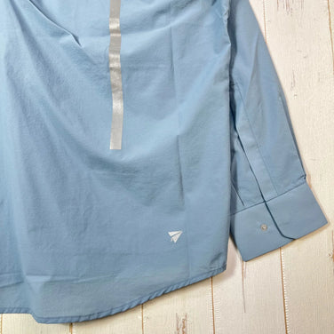 Unisex Medium Blue Paper Sky Wear Wind Big Shirt, Blue Gray, Nylon, Long Sleeve, Synthetic Fiber, z00053705, Blue