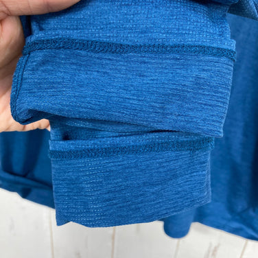 【Men's S Blue】 The North Face L/S GTD Melange Crew Polyester Wear Top Inner Shirt Long Sleeve T-Shirt Crew Neck Synthetic