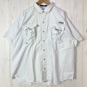【Men's XL ホワイト系】 Columbia ( コロンビア ) バハマ 2 ショートスリーブ シャツ Bahama II Short Sleeve Shirt PFGシリーズ ナイロン ウェア トップス インナー シャツ ショートスリーブシャツ 化繊 z000
