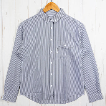 【Women's M グレー系】 Ridge Mountain Gear ( リッジマウンテンギア ) ベーシック ロングスリーブ シャツ ストライプ Basic Long Sleeve Shirt Stripe Grey x White ポリエステル ウェア トップ - 【公式】2ndGEAR（セカンドギア）Webショップ【登山用品・アウトドア用品専門 買取販売店】