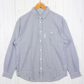 【Men's L グレー系】 Ridge Mountain Gear ( リッジマウンテンギア ) ベーシック ロングスリーブシャツ ストライプ Basic Long Sleeve Shirt Stripe Grey / White ポリエステル ウェア トップス
