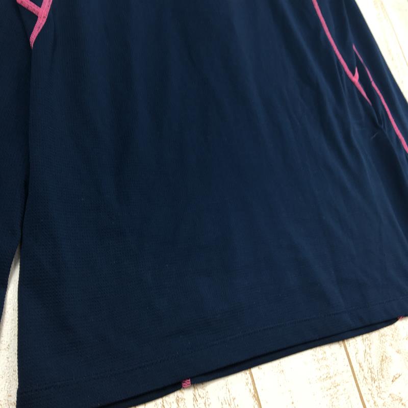 [女式 M 海军蓝] Mountain Hardwear 速干长袖拉链领衬衫 OR0872 女式合成纤维长袖衬衫内衬衬衫上衣