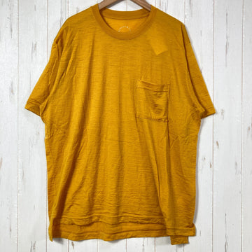 【Unisex L オレンジ系】 Yamatomichi ( 山と道 ) メリノ ライト クルー ネック ポケット Merino Light Crew Neck Pocket Mustard メリノウール ウェア トップス インナー シャツ ショートスリーブシャツ ウ