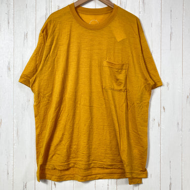 【Unisex L オレンジ系】 Yamatomichi ( 山と道 ) メリノ ライト クルー ネック ポケット Merino Light Crew Neck Pocket Mustard メリノウール ウェア トップス インナー シャツ ショートスリーブシャツ ウ