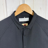 【Unisex 3 ブラック系】 Axesquin Elements ( アクシーズクインエレメンツ ) ギンガム サッカー の ショート カラー シャツ ポリエステル ウェア トップス インナー シャツ ロングスリーブシャツ 化繊 z00058149  化繊 ロング