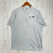 【Men's XL ホワイト系】 The North Face ( ザ・ノースフェイス ) ショートスリーブフラッシュドライスリーディージップアップ S/S FLASHDRY 3D Zip Up オフホワイト (OW) 吸汗速乾 / 抗菌防臭 / UVガード ポリエス