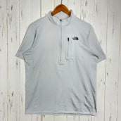 【Men's XL ホワイト系】 The North Face ( ザ・ノースフェイス ) ショートスリーブフラッシュドライスリーディージップアップ S/S FLASHDRY 3D Zip Up オフホワイト (OW) 吸汗速乾 / 抗菌防臭 / UVガード ポリエス