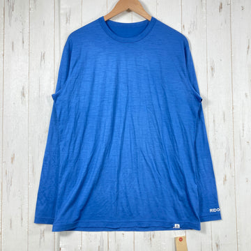 【Men's XL ブルー系】 Ridge Mountain Gear ( リッジマウンテンギア ) メリノ ベーシック ティー Merino Basic Tee Azure Blue メリノウール ウェア トップス インナー シャツ ロングスリーブTシャツ クルー