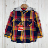 【Kid's 120 ネイビー系】 The North Face ( ザ・ノースフェイス ) フーデッド ジャック シャツ Hooded Jac Shirt コットン ウェア トップス インナー シャツ ロングスリーブシャツ コットン z00056695  コットン ロ