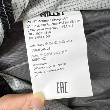 【Unisex M グレー系】 Millet ( ミレー ) パルマラン 25 Parmelan 25 ナイロン バッグ ストレージ バックパック デイパック 容量【～29L】 z00057363  デイパック 容量【～29L】 バックパック バッグ ストレージ