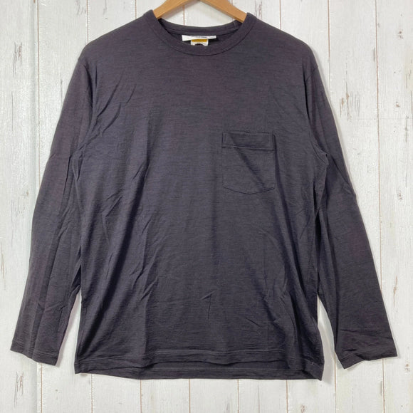 【Unisex M ブラック系】 Icebreaker ( アイスブレーカー ) メリノ 150 ロングスリーブ ポケット ティー Merino 150 Long Sleeve Pocket Tee メリノウール ウェア トップス インナー シャツ ロングスリーブTシ