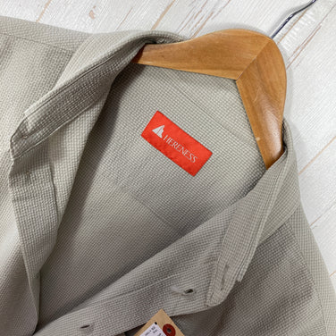 【Unisex M ベージュ系】 HERENESS（ヒアネス） アウトドア シアサッカー シャツ Outdoor Seersucker Shirt Primeflex / ストレッチ / 速乾 ポリエステル ウェア トップス インナー シャツ ショートスリーブシャツ