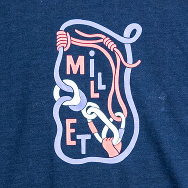 男式中号海军蓝小米绳短袖 T 恤，涤纶，圆领，合成纤维，上衣，汗衫，z00053212