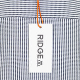 Women's Large Gray Ridge Mountain Gear Basic Short Sleeve Shirt Stripe Gray/White Polyester Top