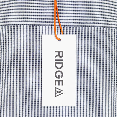 Women's Large Gray Ridge Mountain Gear Basic Short Sleeve Shirt Stripe Gray/White Polyester Top