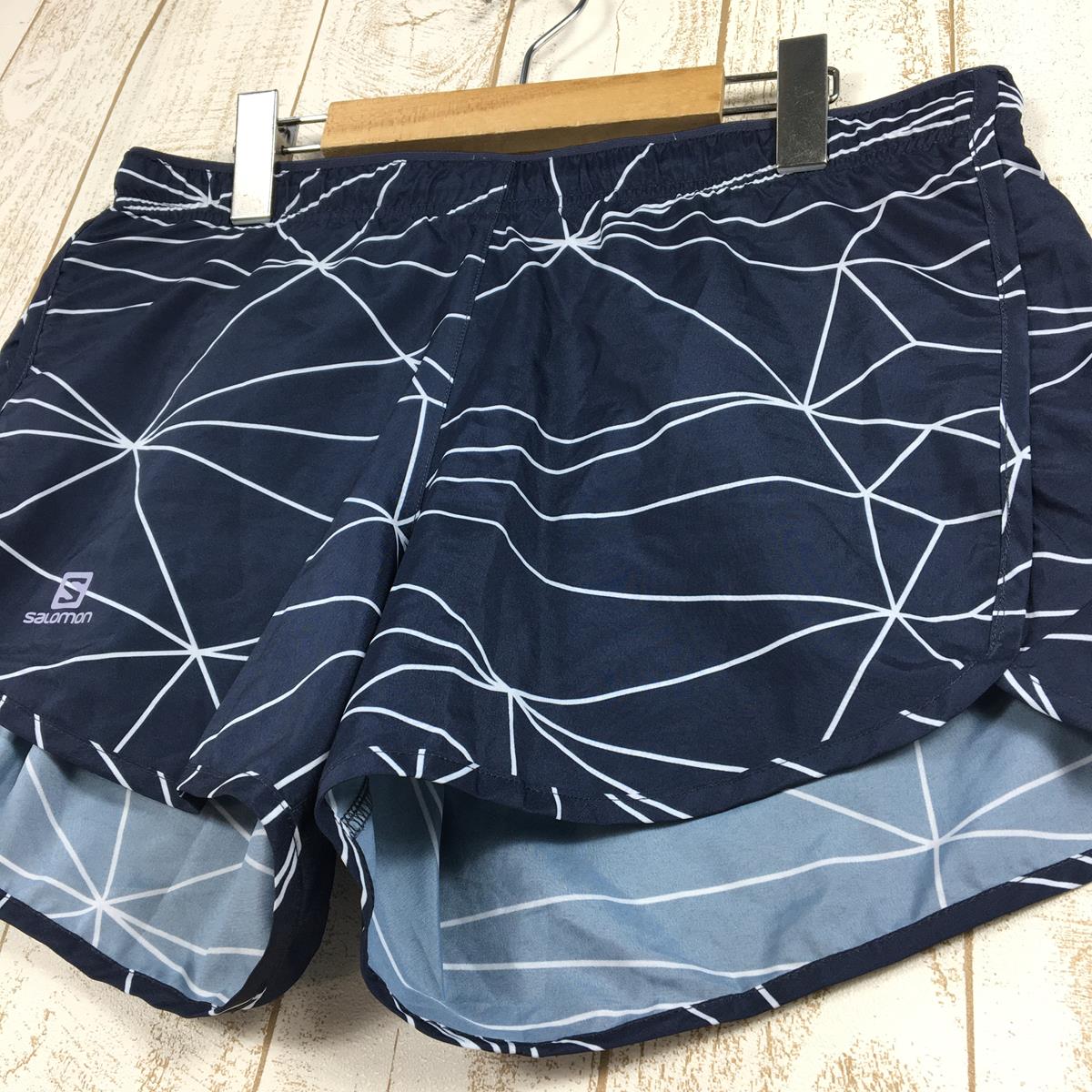 【女式M海军蓝】Salomon Agile Shorts女式Agile Short W跑步裤跑步短裤L40128200女式合成纤维短裤短裤下装