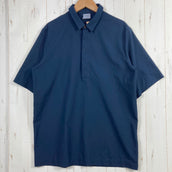 【Men's XS ネイビー系】 Houdini ( フーディニ ) コスモシャツ Cosmo Shirt			 ポリエステル ウェア トップス インナー シャツ ショートスリーブシャツ 化繊 z00054825  化繊 ショートスリーブシャツ インナー シャツ トッ