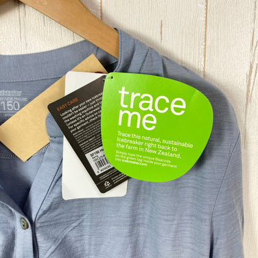 【Women's M ブルー系】 Icebreaker ( アイスブレーカー ) スーパーファイン ウルトラライト 150 ハーフボタン ティー メリノウール ウェア トップス インナー シャツ ロングスリーブTシャツ クルーネック ウール z00055035  ウー