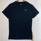 【Men's S ブラック系】 Montura ( モンチュラ ) バックプリント ショートスリーブティー コットン ウェア トップス インナー シャツ ショートスリーブTシャツ クルーネック コットン z00057071  コットン ショートスリーブTシャツ クル