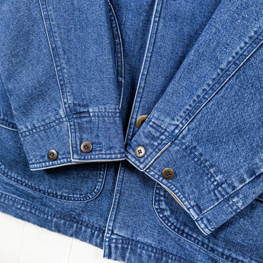 男士海军蓝Llbean牛仔野战大衣，PrimaLoft法兰绒内衬。已停产，难觅踪影。合成羽绒服。