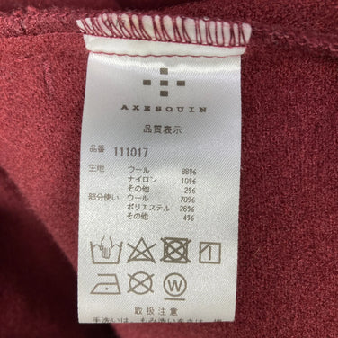 【Men's L レッド系】 Axesquin ( アクシーズクイン ) ウールフリース プルオーバー Wool Freece Pullover 軽edition バーガンディ 希少カラー 入手困難 moonlightgearコラボ ウール ウェア トップス アウ
