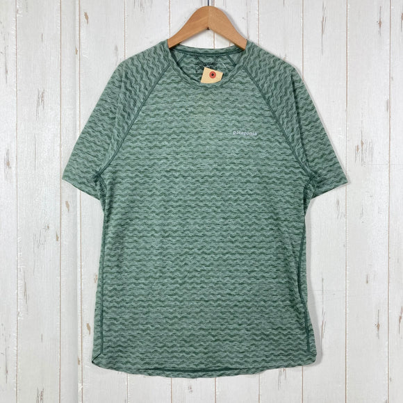 【Men's S グリーン系】 2023 Patagonia ( パタゴニア ) リッジ フロー シャツ Ridge Flow Shirt HMKG ポリエステル ウェア トップス インナー シャツ ショートスリーブTシャツ クルーネック 化繊 z00056686