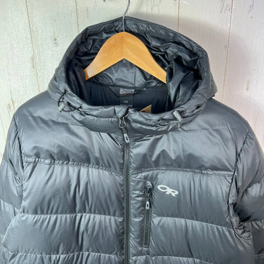 Men's Large Black Outdoor Research Transcendent Down Hoodie, Down Jacket, Outerwear, Down Insulation, z00054