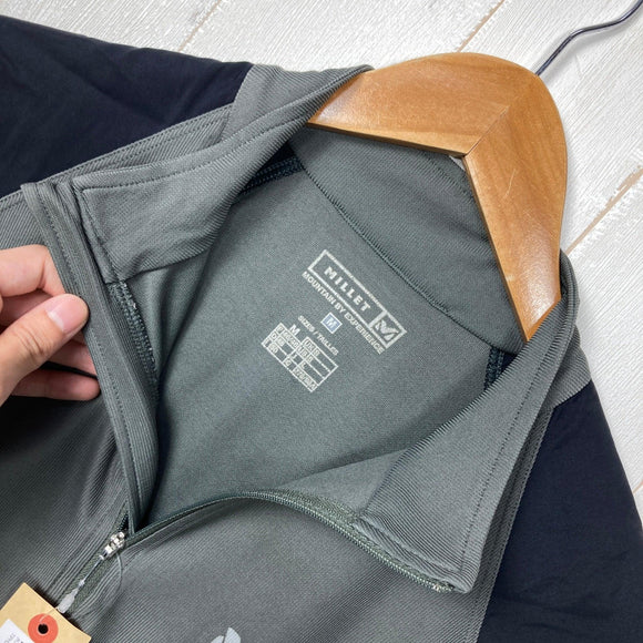 【Men's M グレー系】 Millet ( ミレー ) ハーフジップ ショートスリーブ ティー ウェア トップス インナー シャツ ショートスリーブシャツ 化繊 z00060375  化繊 ショートスリーブシャツ インナー シャツ トップス ウェア