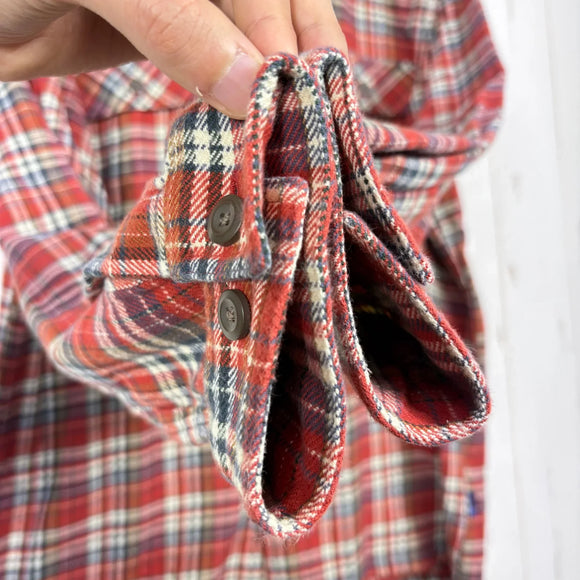 【Men's M レッド系】 2011 Patagonia ( パタゴニア ) ロングスリーブ フィヨルド フランネル シャツ Long-Sleeved Fjord Flannel Shirt CYO オーガニックコットン100% 厚手フランネル オーガニックコッ