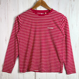 【Kid's 150 レッド系】 Montbell ( モンベル ) ウイックロン ボーダー ロングスリーブ T WIC Border Long Sleeve T ポリエステル ウェア トップス インナー シャツ ロングスリーブTシャツ クルーネック 化繊 z0005