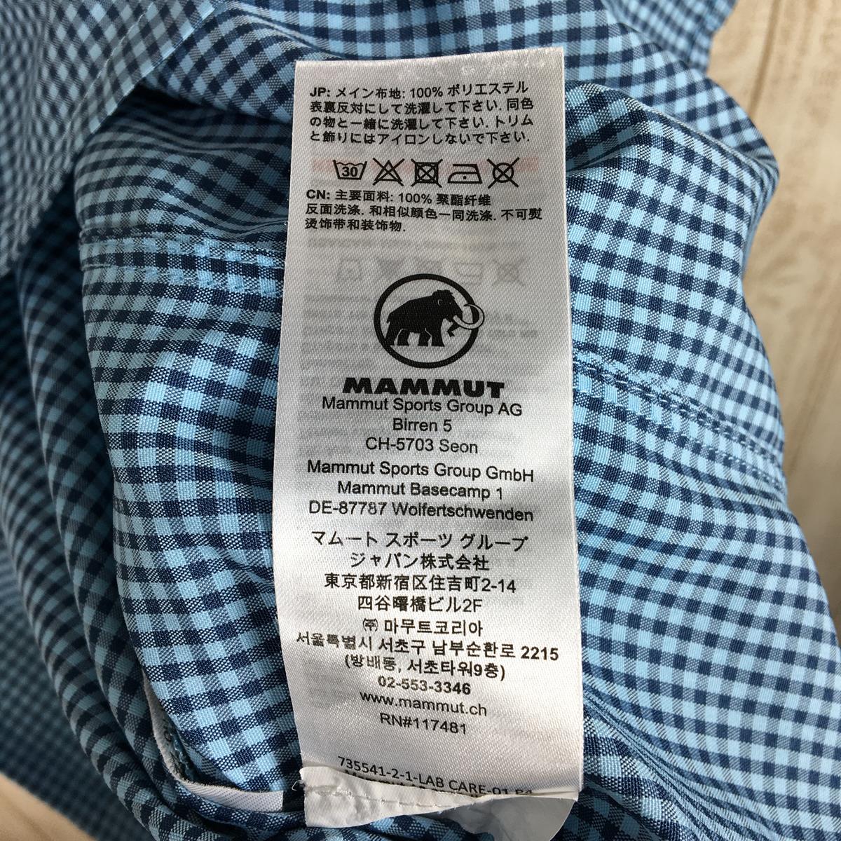 【女款S蓝】Mammut Aada衬衫短袖1015-00020女式合成纤维短袖衬衫内衬衬衫上衣