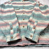 Men's Medium Green 1995 Patagonia Heavy Flannel Shirt, Sunny Stripe, Vintage, Original, Hard-to-Find, Rare Color, Cotton, Top, Undershirt, Long