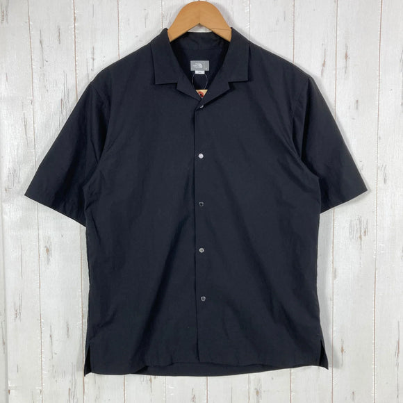 【Men's M ブラック系】 The North Face ( ザ・ノースフェイス ) ショートスリーブ オープン カラー シャツ S/S Open Collar Shirt 入手困難 直営店別注 エクスクルーシブモデル ポリエステル ウェア トップス インナー