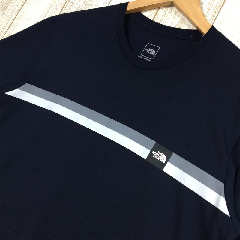 【Men's M ネイビー系】 The North Face ( ザ・ノースフェイス ) ショートスリーブ ボックスロゴ ライン ティー S/S Box Logo Line Tee Tシャツ NT32086 Asian Men's UN Urban Navy 化繊