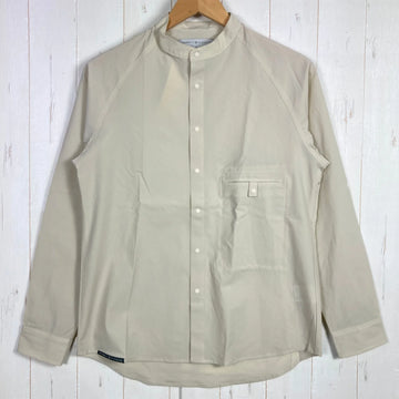 【Men's 2 ベージュ系】 Axesquin Elements ( アクシーズクインエレメンツ ) ソフトシェルのバンドカラーシャツ Soft Shell Band Collar Shirt ナイロン ウェア トップス インナー シャツ ロングスリーブシャツ 化
