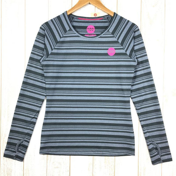 【Women's M グレー系】Moon Climbing ( ムーン クライミング ) ロングスリーブ クイックドライ ボーダー Tシャツ Long Sleeve Quickdry Border T-Shirt International Women's 化繊 ロングスリーブTシャツ クルーネック インナー シャツ トップス ウェア - 【公式】2ndGEAR（セカンドギア）Webショップ【登山用品・アウトドア用品専門 買取販売店】