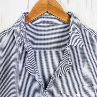 Women's Small Gray Ridge Mountain Gear Basic Long Sleeve Shirt Stripe Gray/White Polyester Top