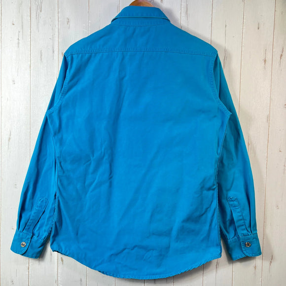 【Men's M ブルー系】 1980s Patagonia ( パタゴニア ) キャンバスシャツ Canvas Shirt Peacock ビンテージ オリジナル 入手困難 希少カラー コットン ウェア トップス インナー シャツ ロングスリーブシャツ コットン