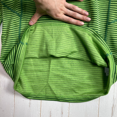 【Men's S グリーン系】 Marmot ( マーモット ) クライム ウール ボーダー ロングスリーブ クルー Climb Wool Border L/S Crew ポリエステル ウェア トップス インナー シャツ ロングスリーブTシャツ クルーネック 化繊