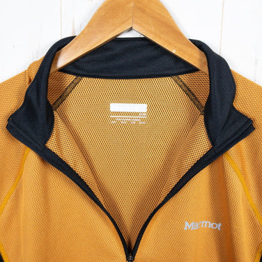 【Men's M オレンジ系】 Marmot ( マーモット ) ヒートナビ メッシュ ロングスリーブ ジップ ポリエステル ウェア トップス インナー シャツ ロングスリーブシャツ 化繊 z00052903  化繊 ロングスリーブシャツ インナー シャツ トップス