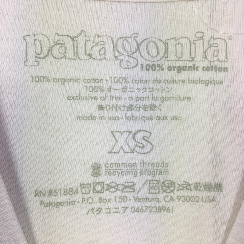 [Women's XS White] Patagonia Font Print T-Shirts Made from organic cotton Made in the USA International Women's Cotton Short Sleeve T-Shirt Crew