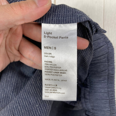 【Men's S ネイビー系】 2023 Yamatomichi ( 山と道 ) ライト ファイブポケット パンツ Light 5-Pocket Pants Dark Indigo Pertex Equilibrium 超軽量 ナイロン ウェア ボトムス ロングパン