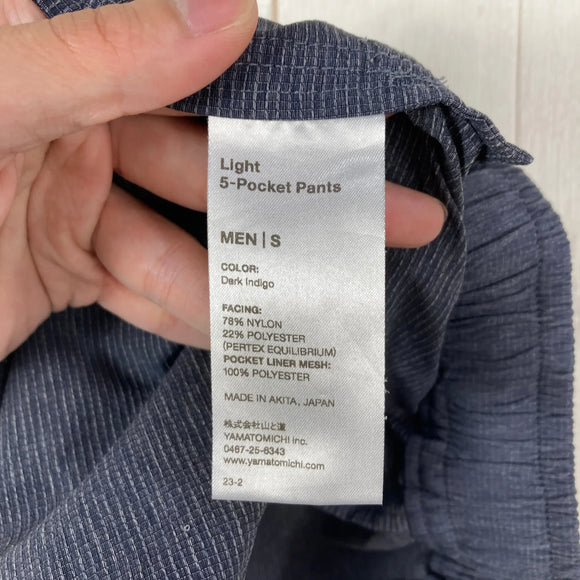 【Men's S ネイビー系】 2023 Yamatomichi ( 山と道 ) ライト ファイブポケット パンツ Light 5-Pocket Pants Dark Indigo Pertex Equilibrium 超軽量 ナイロン ウェア ボトムス ロングパン