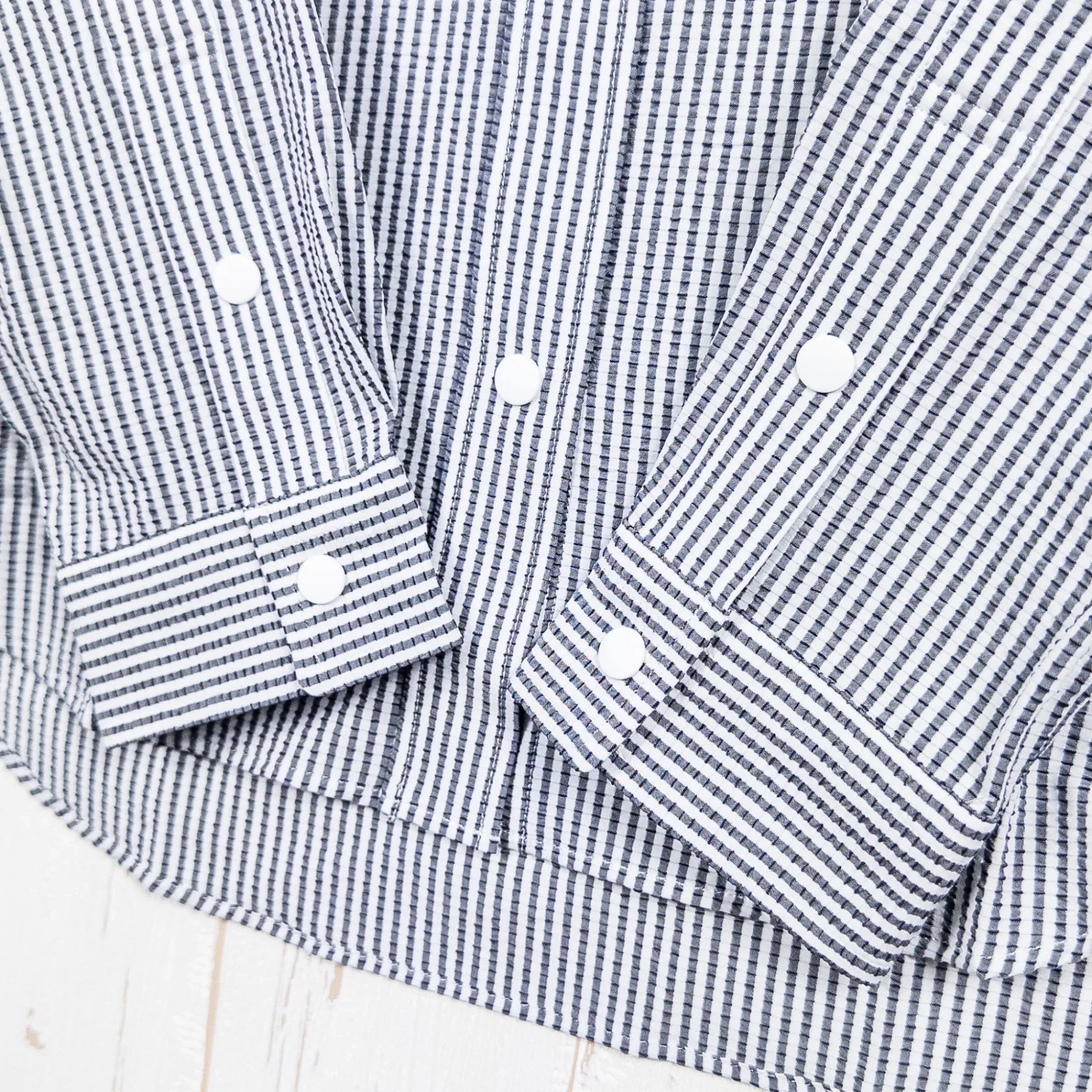 【Women's M グレー系】 Ridge Mountain Gear ( リッジマウンテンギア ) ベーシック ロングスリーブ シャツ ストライプ Basic Long Sleeve Shirt Stripe Grey x White ポリエステル ウェア トップ - 【公式】2ndGEAR（セカンドギア）Webショップ【登山用品・アウトドア用品専門 買取販売店】