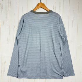 【Unisex S ブルー系】 Icebreaker ( アイスブレーカー ) 150 メリノライト ストライプ LS ティー 150 Merino Stripe LS Tee メリノウール100% 先染めボーダー メリノウール ウェア トップス インナー シャツ - 0