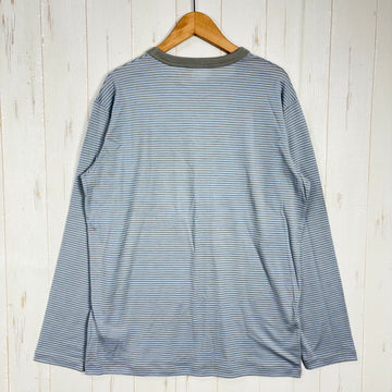 【Unisex S ブルー系】 Icebreaker ( アイスブレーカー ) 150 メリノライト ストライプ LS ティー 150 Merino Stripe LS Tee メリノウール100% 先染めボーダー メリノウール ウェア トップス インナー シャツ - 0