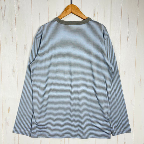 【Unisex S ブルー系】 Icebreaker ( アイスブレーカー ) 150 メリノライト ストライプ LS ティー 150 Merino Stripe LS Tee メリノウール100% 先染めボーダー メリノウール ウェア トップス インナー シャツ